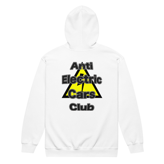Anti Electric Cars Club Zip Unisex Hoodie