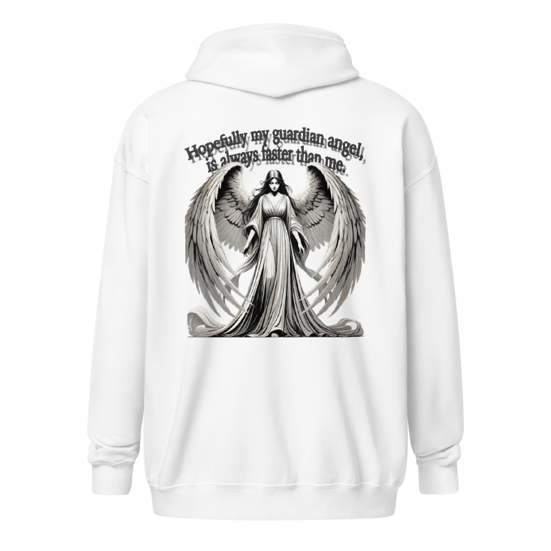 Hopefully my Guardian Angel is always faster than me! Unisex Zip Hoodie